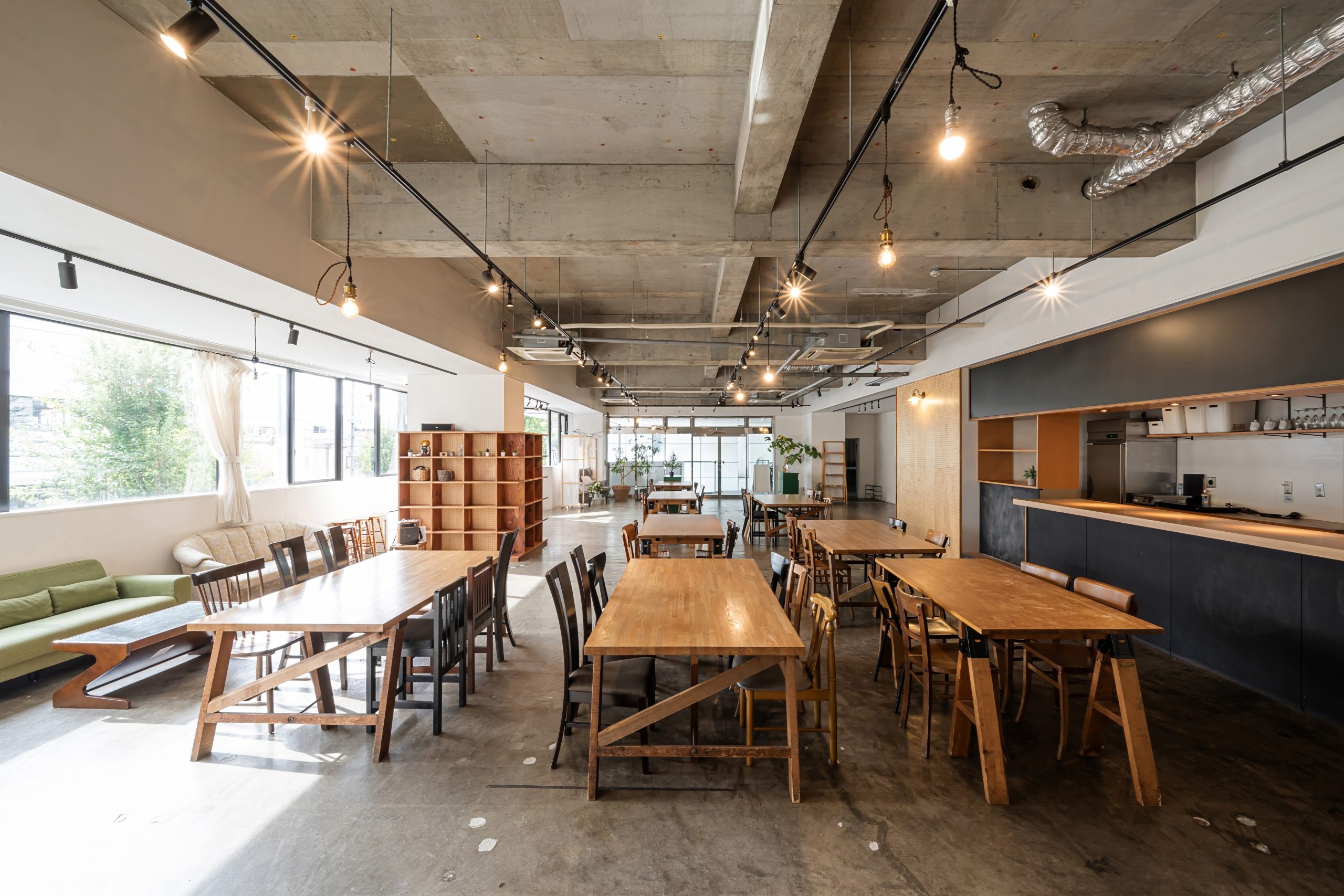 Interior of event space and cafe